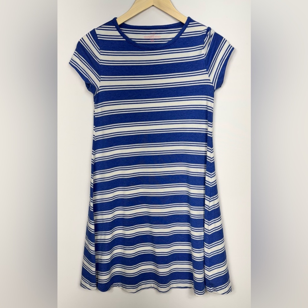 Vineyard Vines T-Shirt Dress Women’s Size XXS Blue White Striped Cap Sleeves